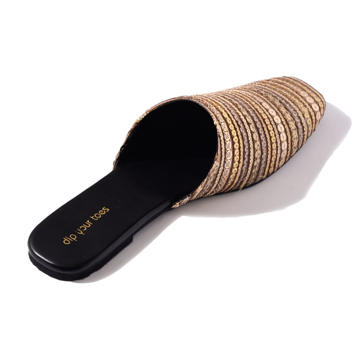 Gold Sequin Mules