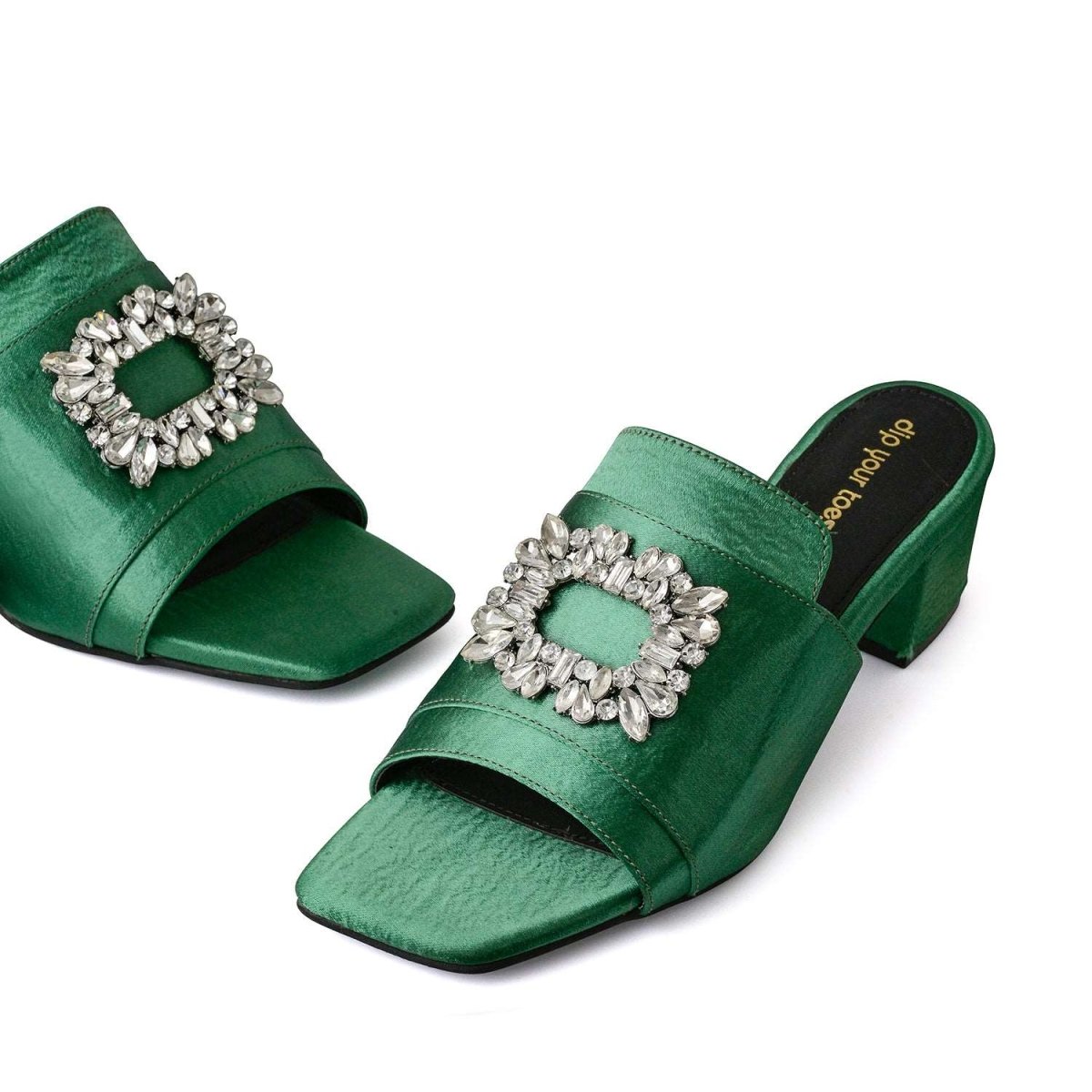 Emerald Buckled Heels