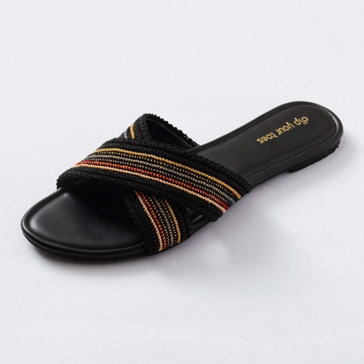Black criss cross flats
