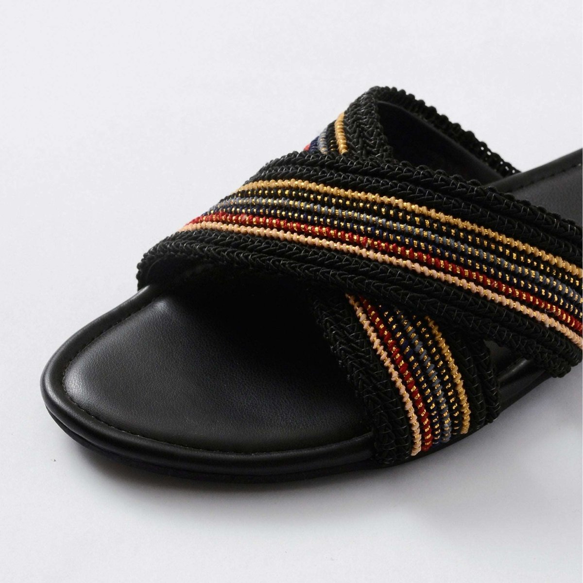 Black criss cross flats