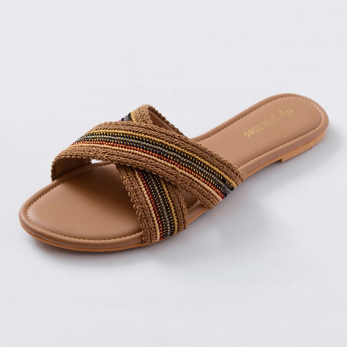 Rosy brown criss cross flats