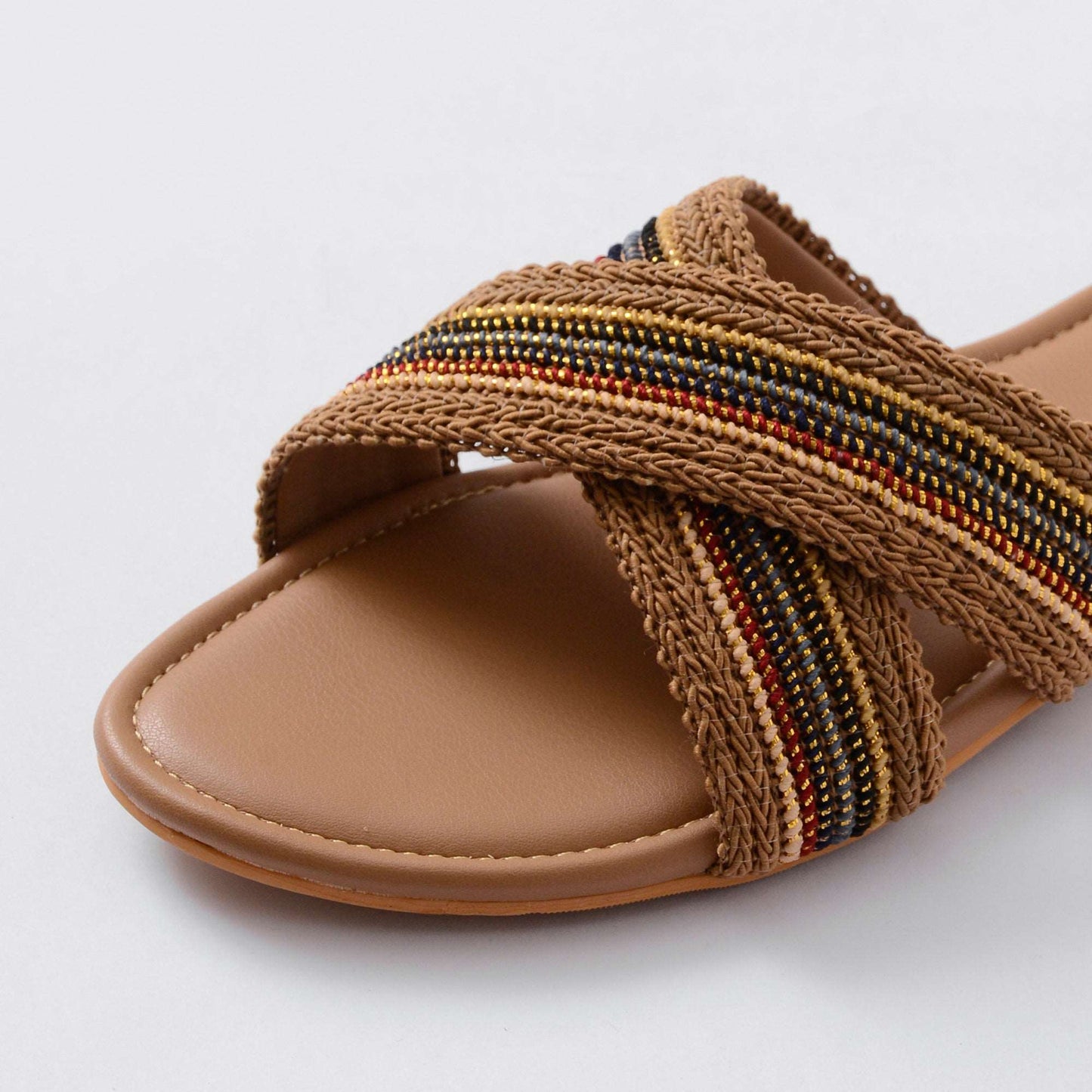 Rosy brown criss cross flats