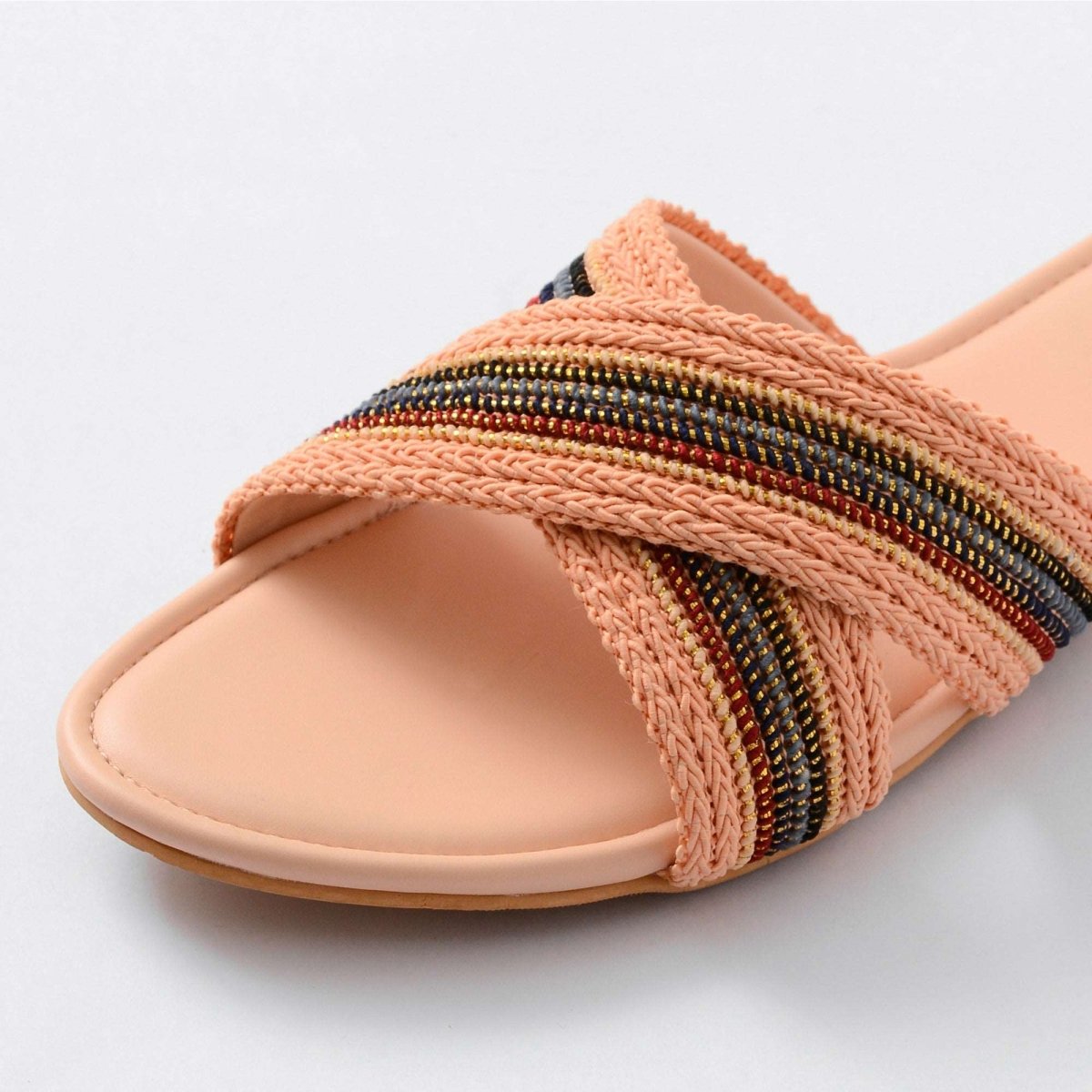 Peach criss cross flats