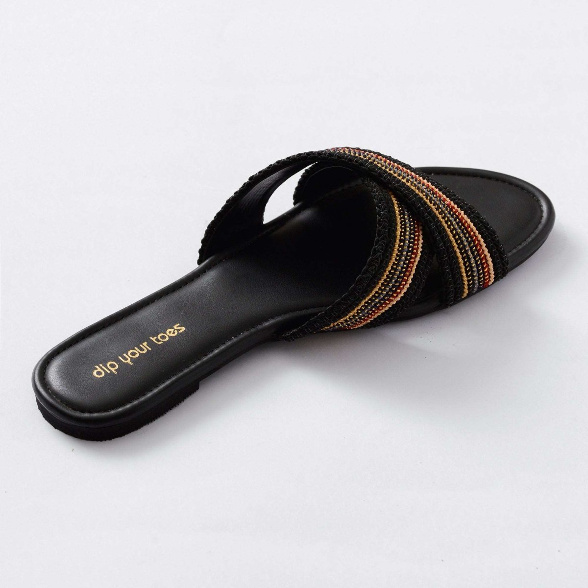 Black criss cross flats