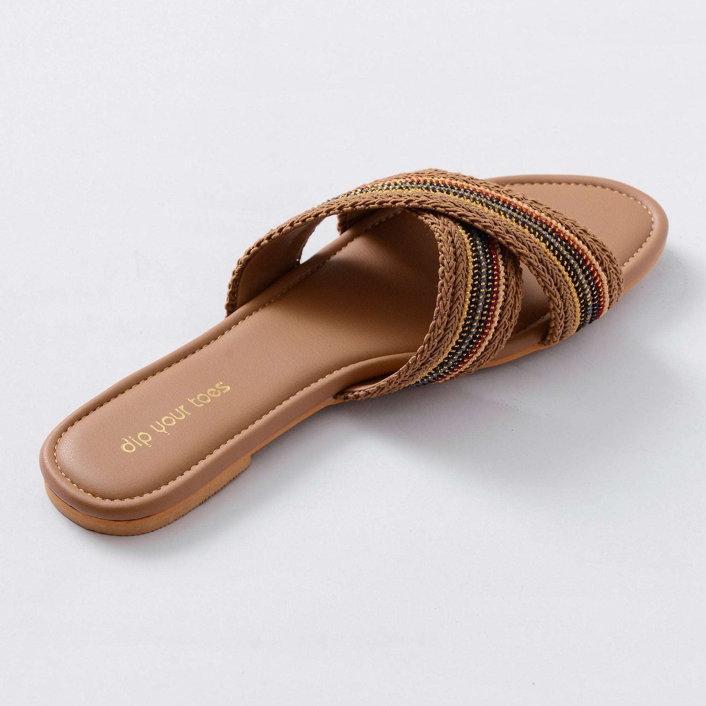 Rosy brown criss cross flats