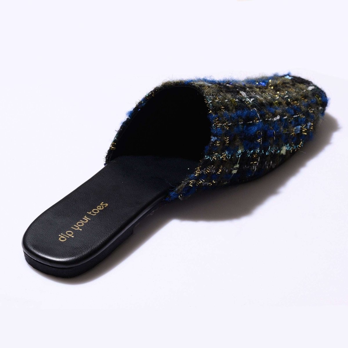 Prussian Tweed Mules