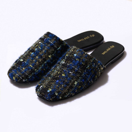 Prussian Tweed Mules