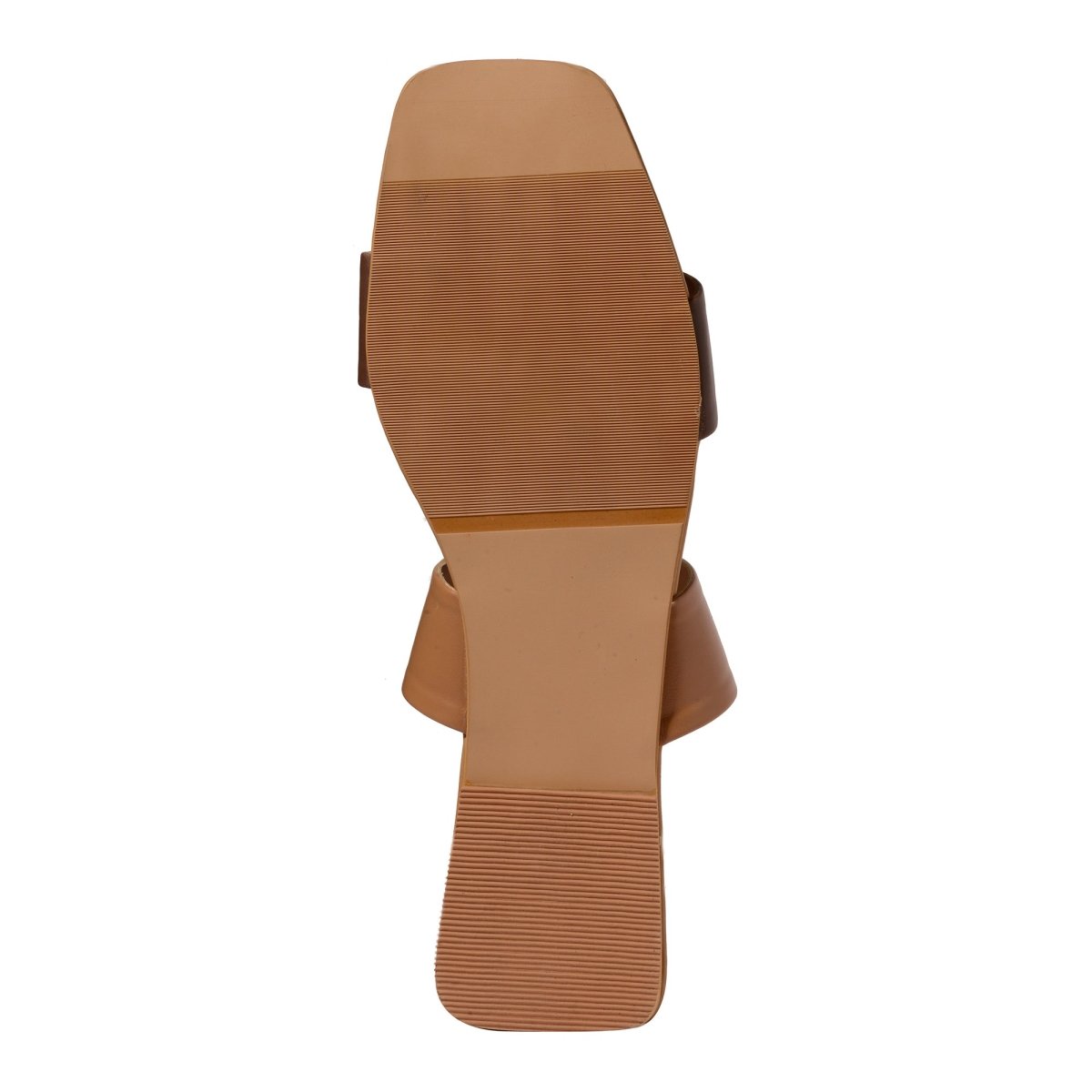 Nude and Brown Double Strap Flats