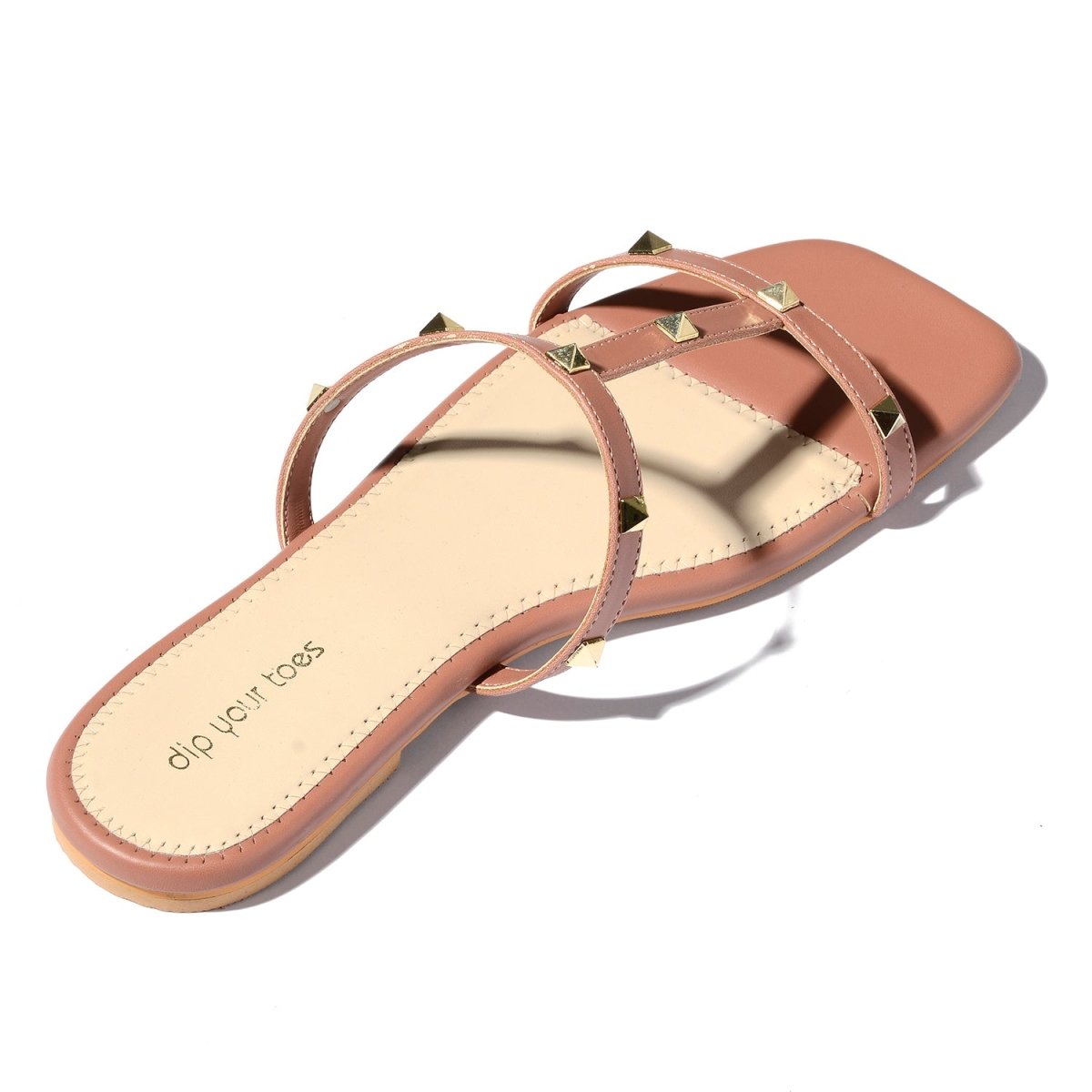 Rosepink stud-embellished flats