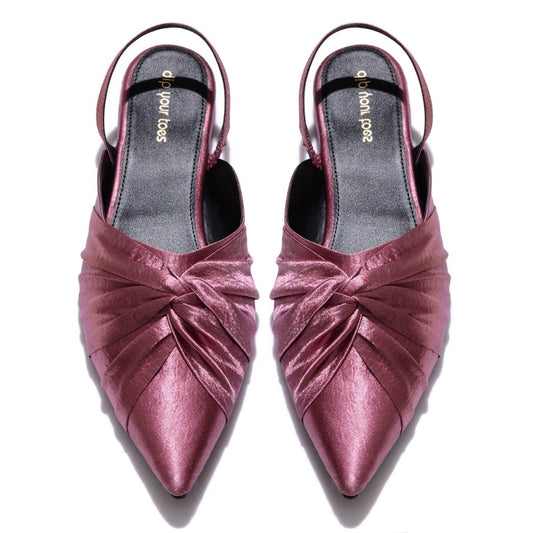 Pink Knotted Slingback Sandals