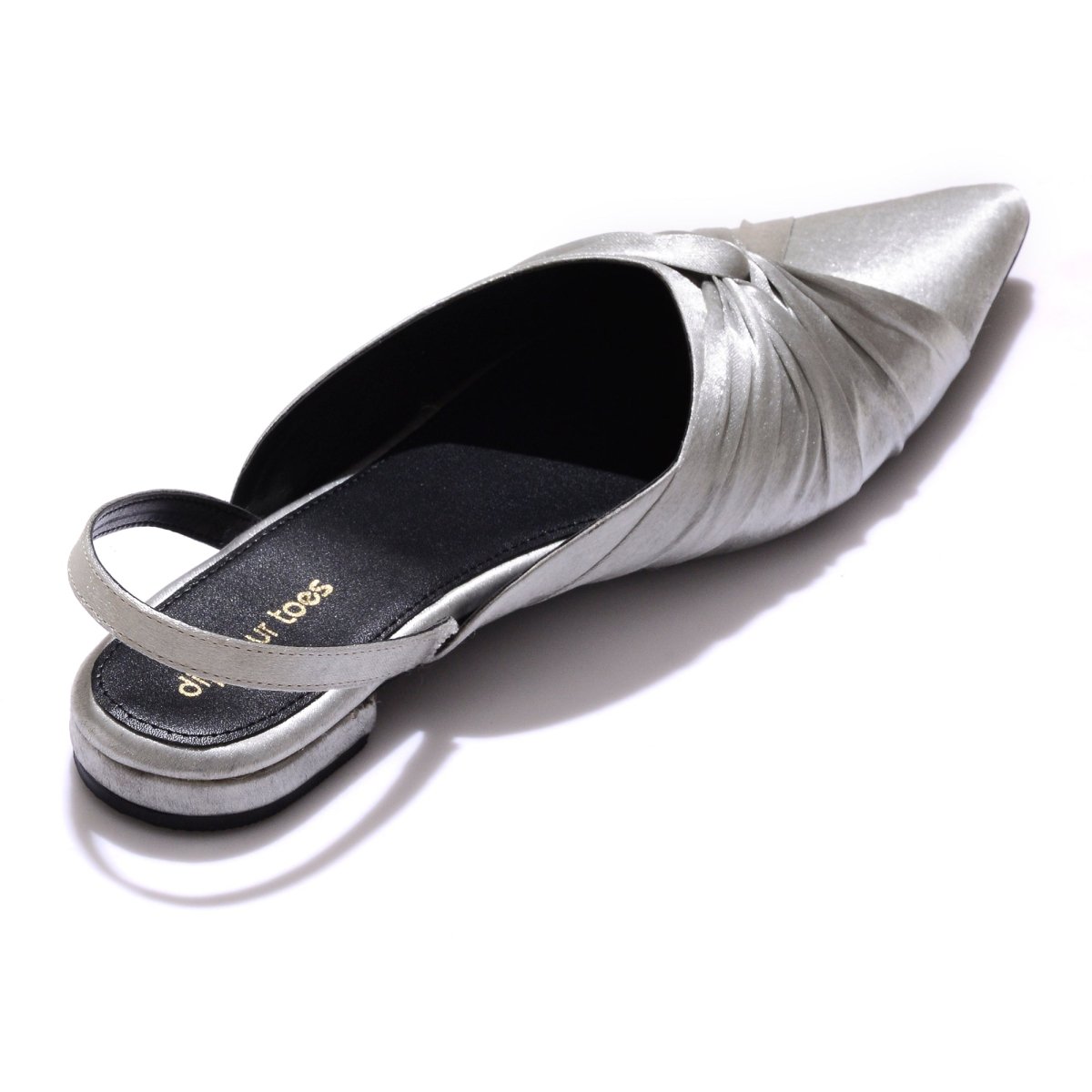 Silver Knotted Slingback Sandals