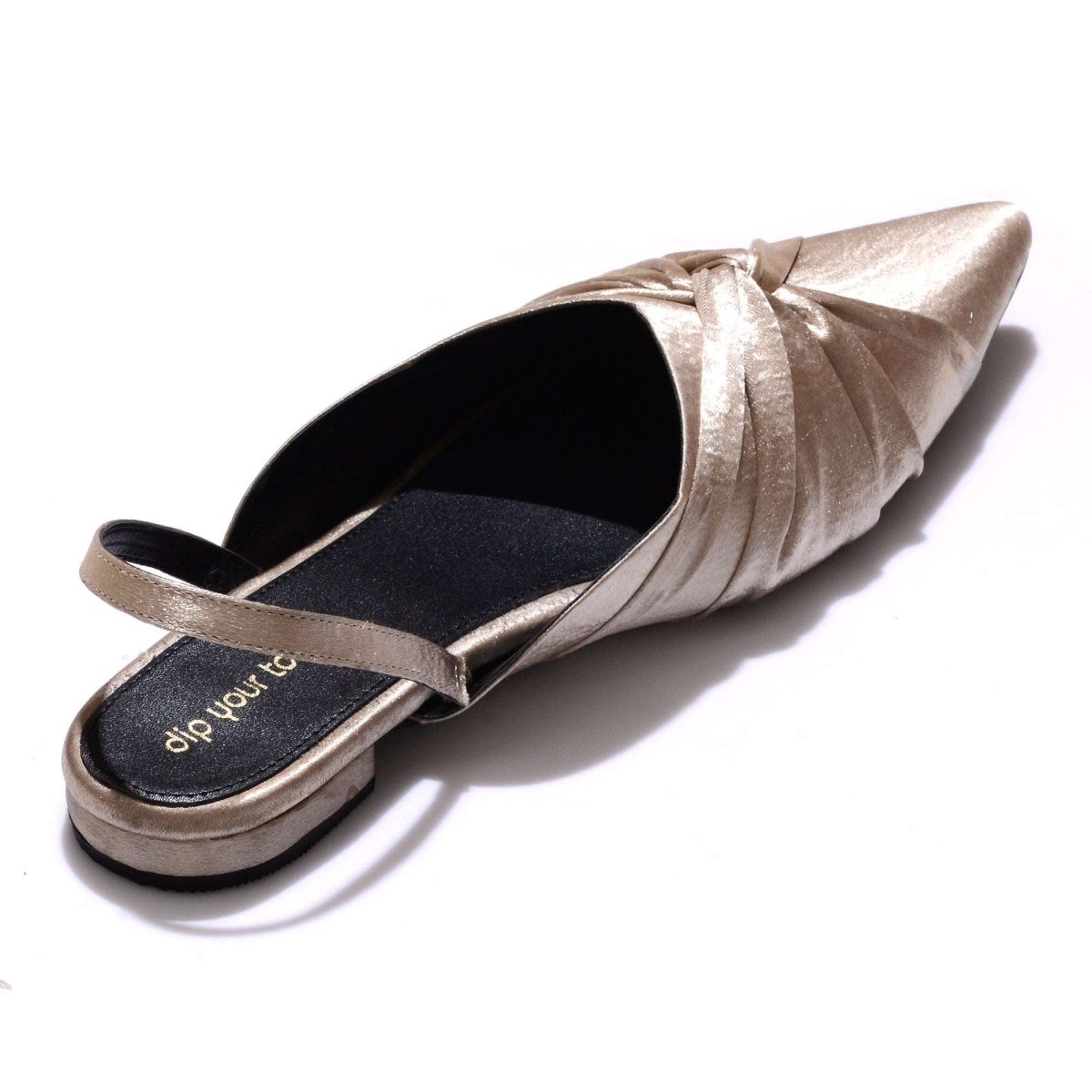 Champagne Knotted Slingback Sandals