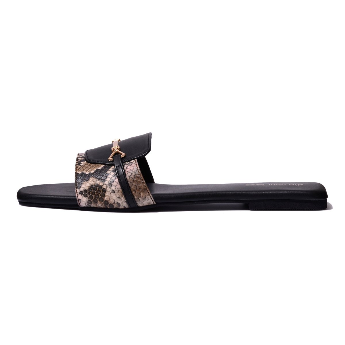 Brown Snake-print Flats