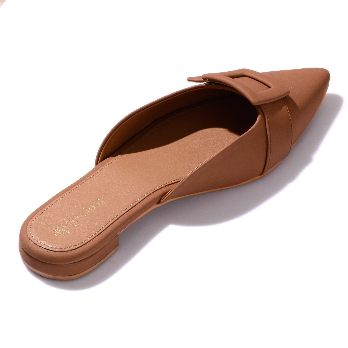 Burnt Orange Buckled Mules