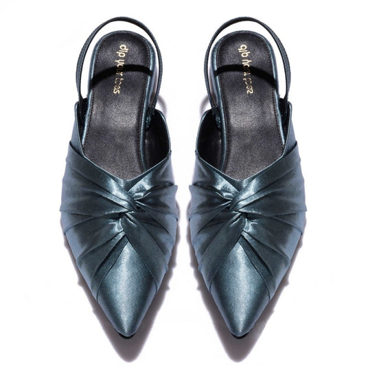 Turquoise Knotted Slingback Sandals