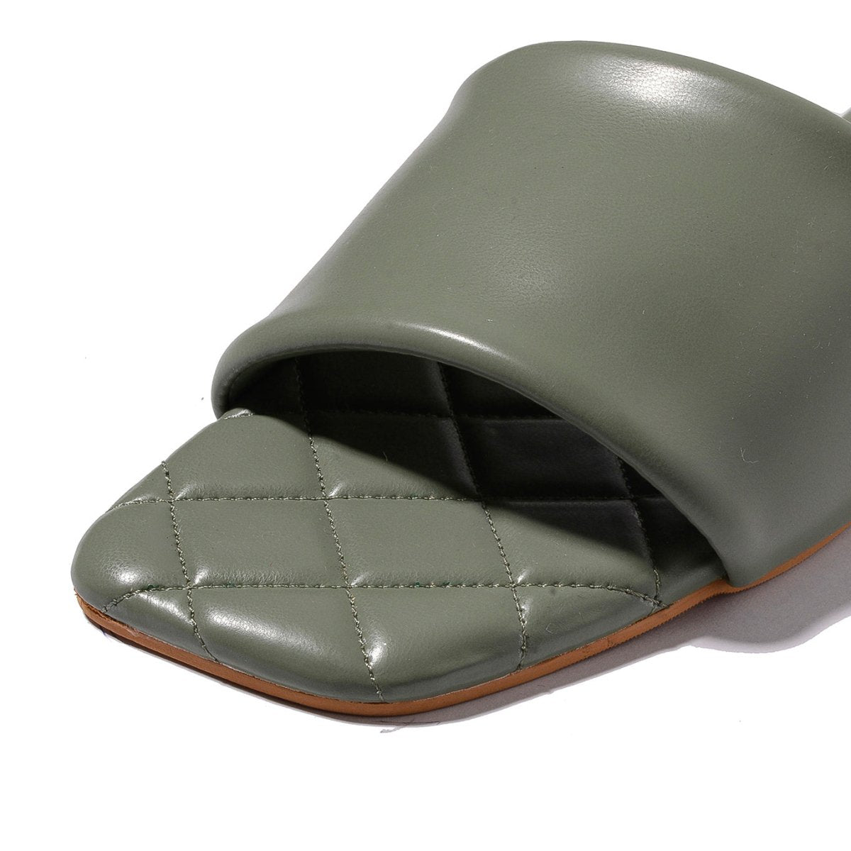 Green Quilted Sliders