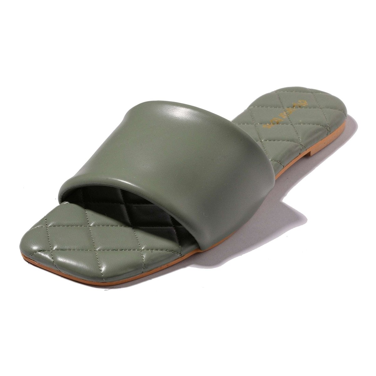 Green Quilted Sliders