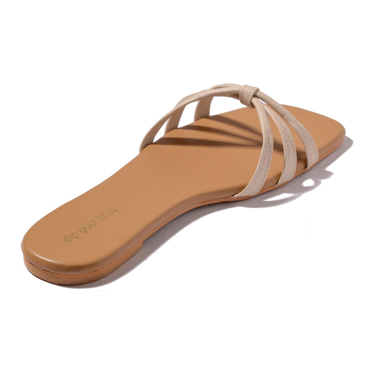 Tied in off white flats