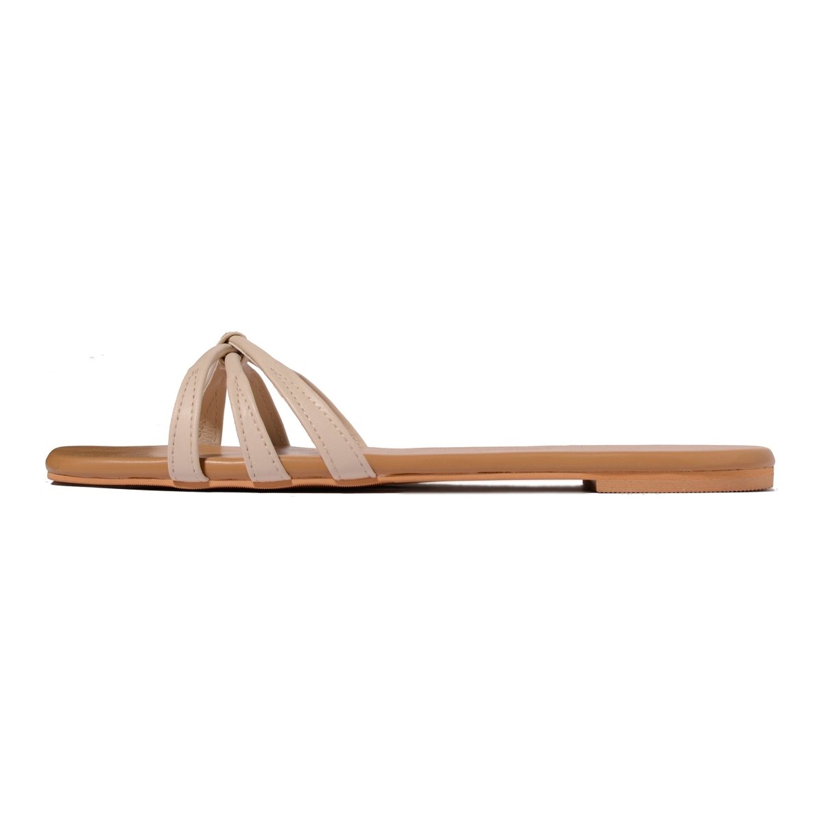 Tied in off white flats