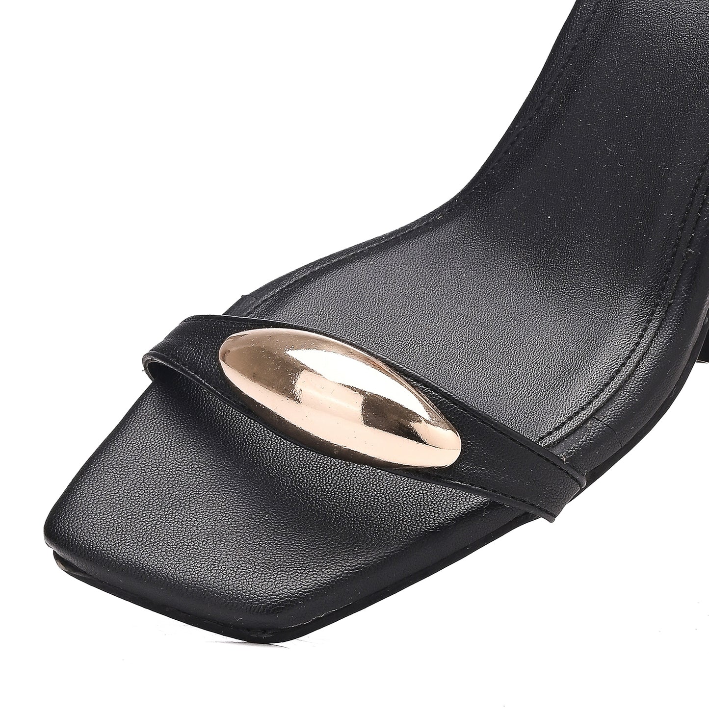 Aura Gold Accent Sandals-Black