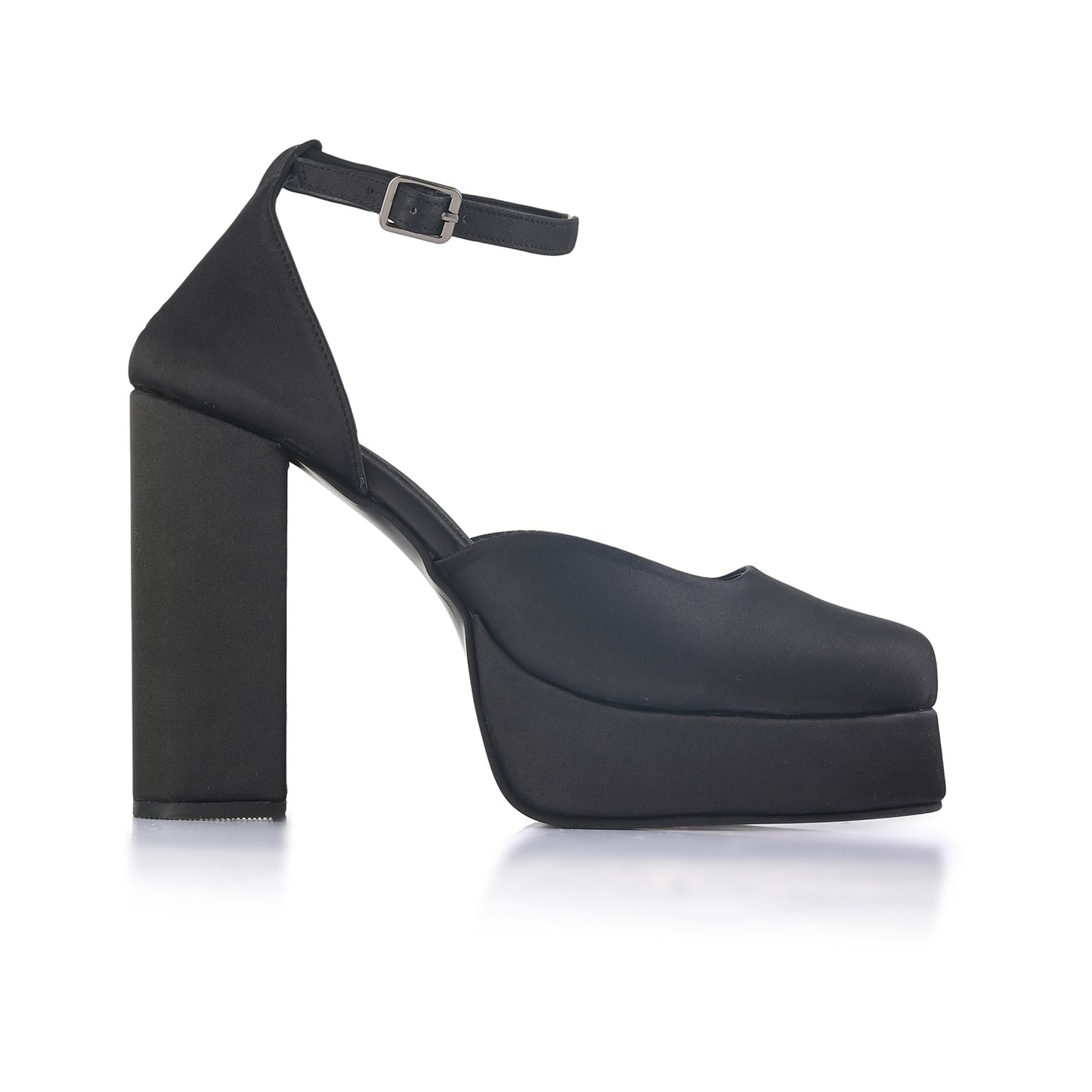 Black Platform Block Heels