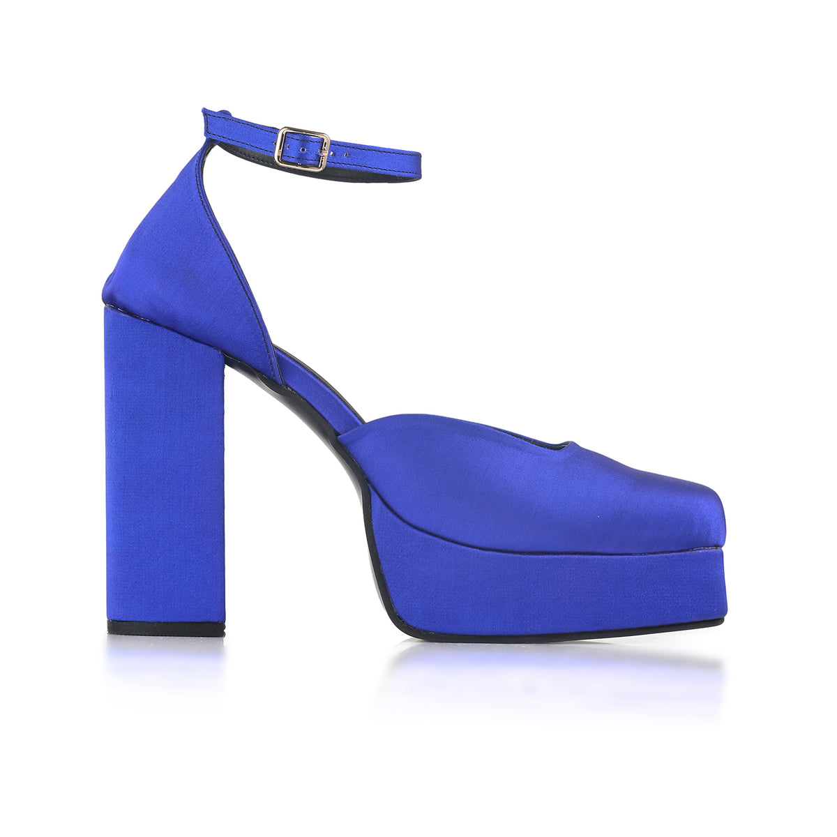 Blue Platform Block Heels