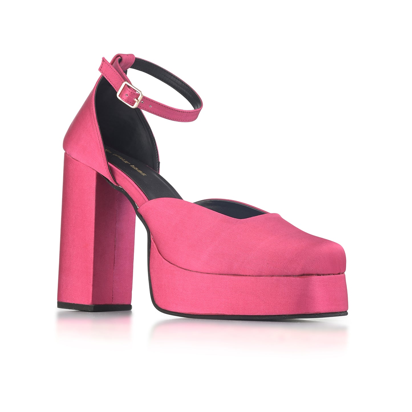 Pink Platform Block Heels