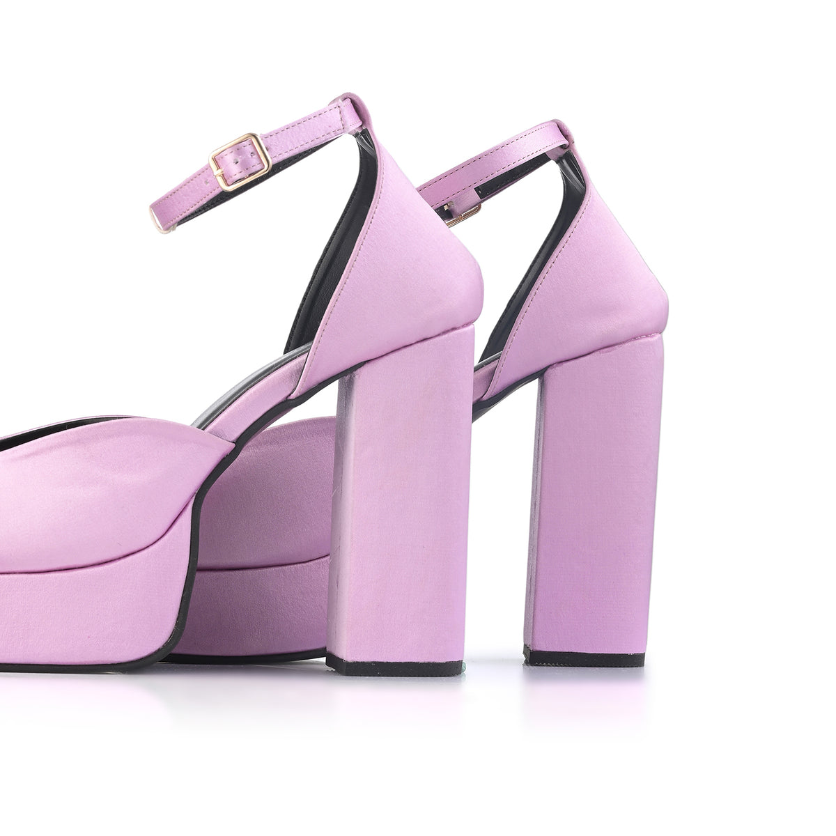 Lavender Platform Block Heels
