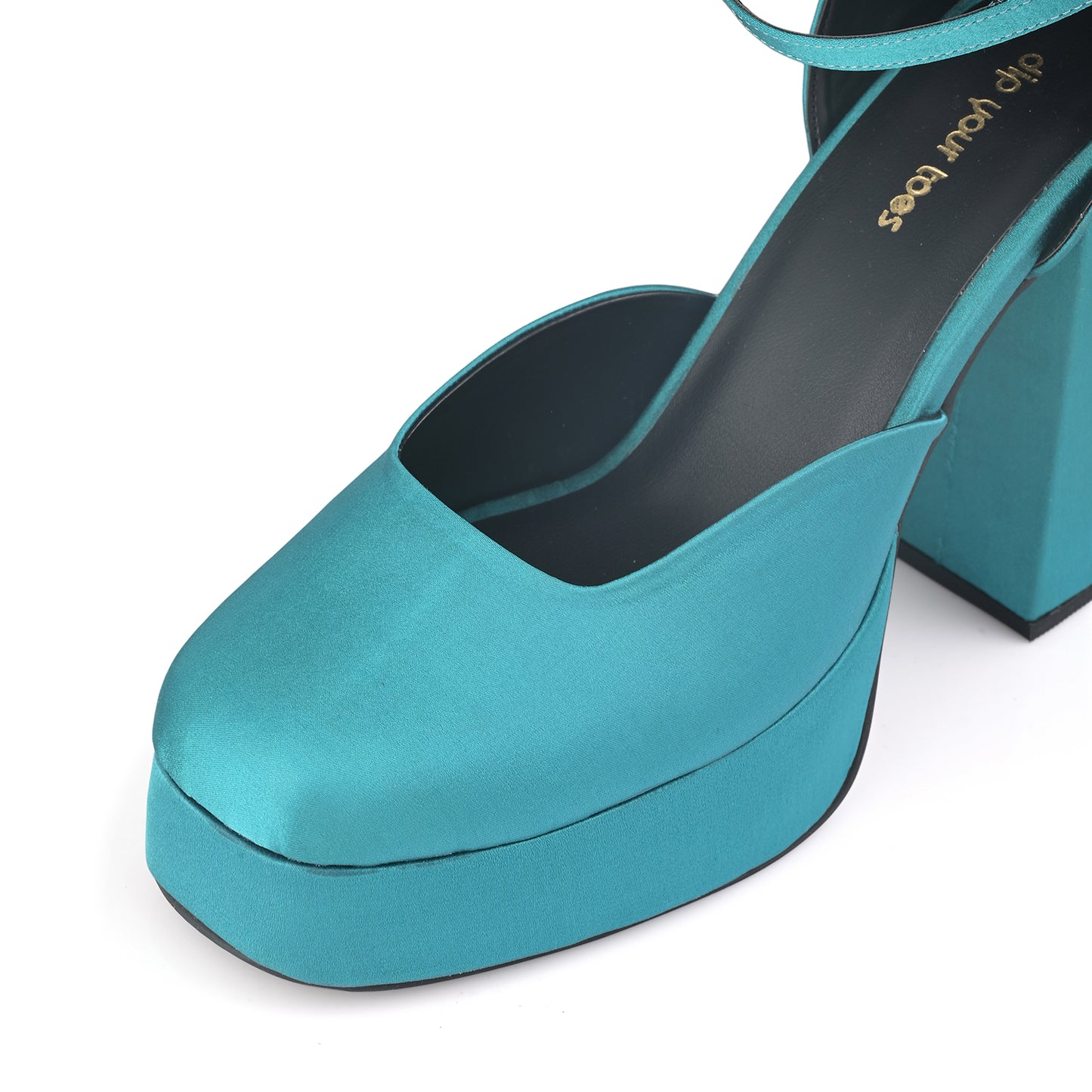 Teal Platform Block Heels
