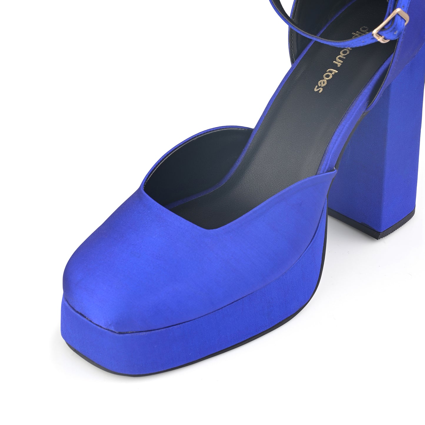 Blue Platform Block Heels