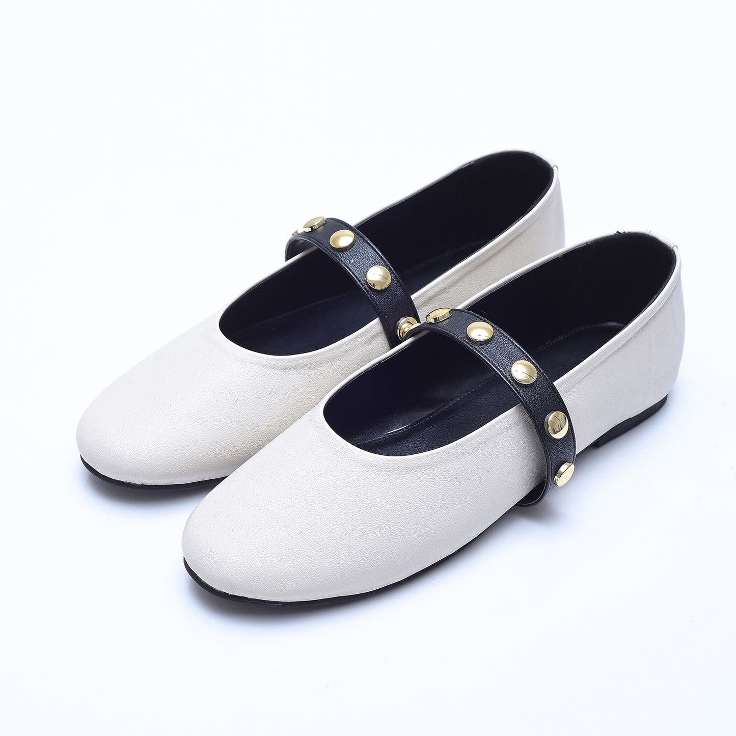 Chalk Round Toe Mary Jane Flats