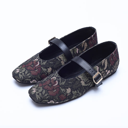 Wildflower Square Toe Mary Jane Flats