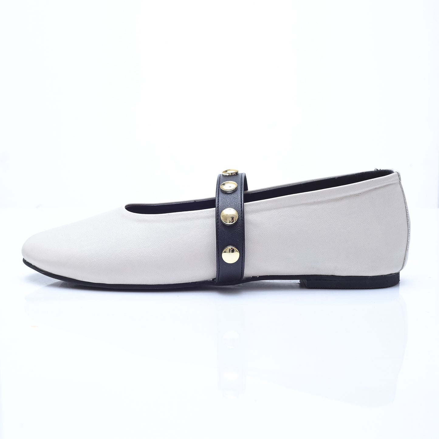 Chalk Round Toe Mary Jane Flats