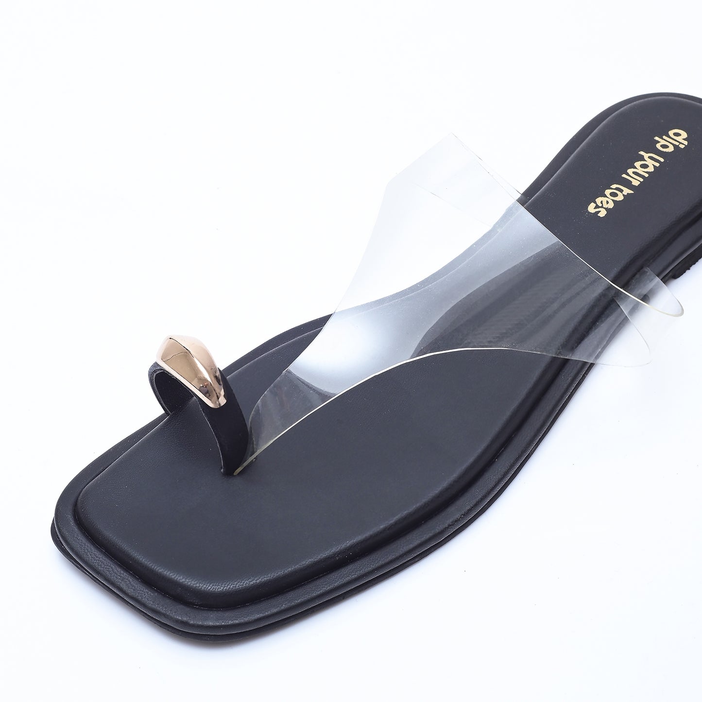 Black Toe Ring Detail flats