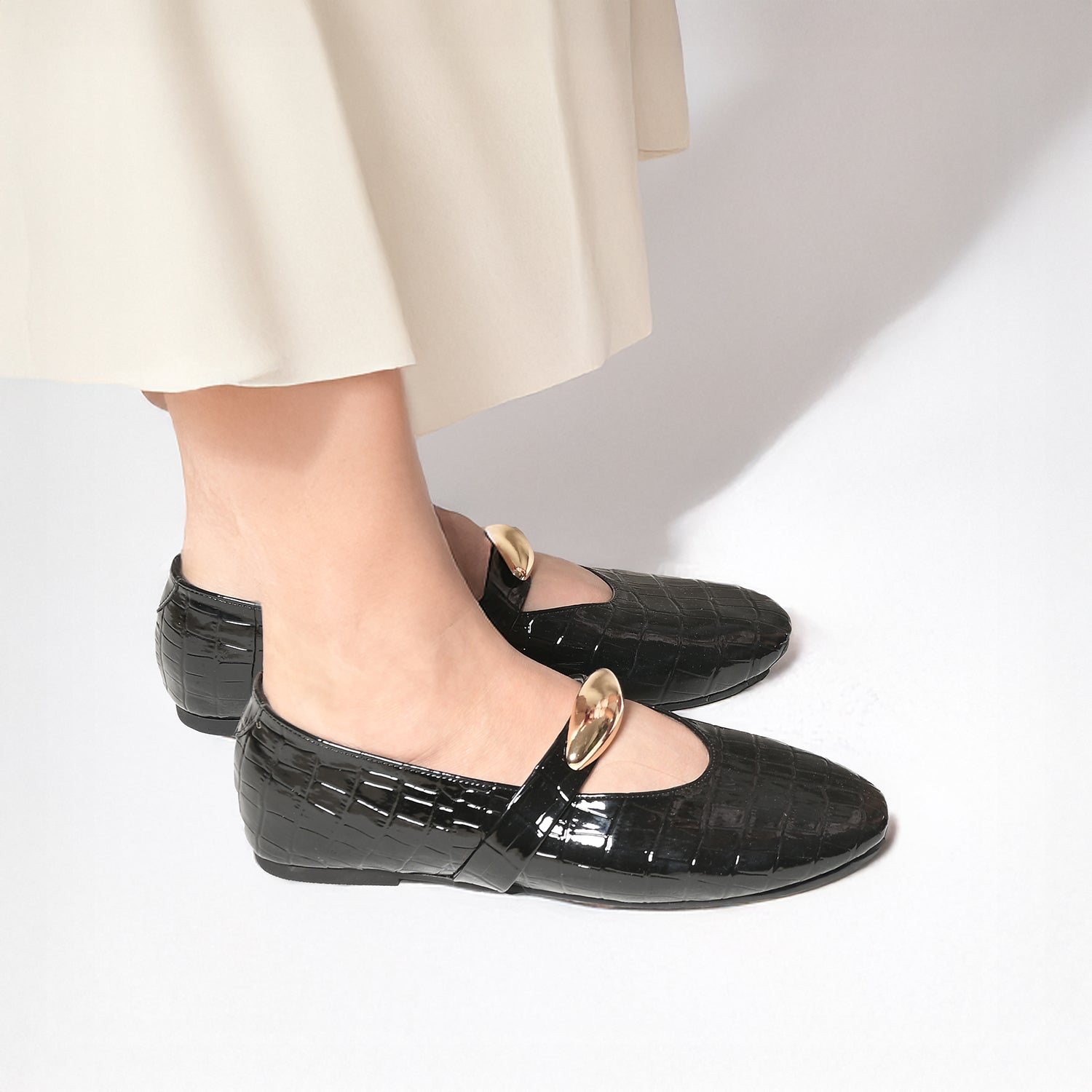 Black Patent Mary Jane Flats