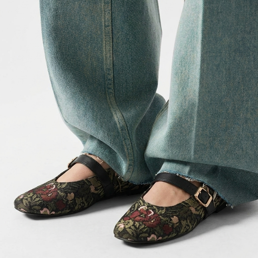 Wildflower Square Toe Mary Jane Flats