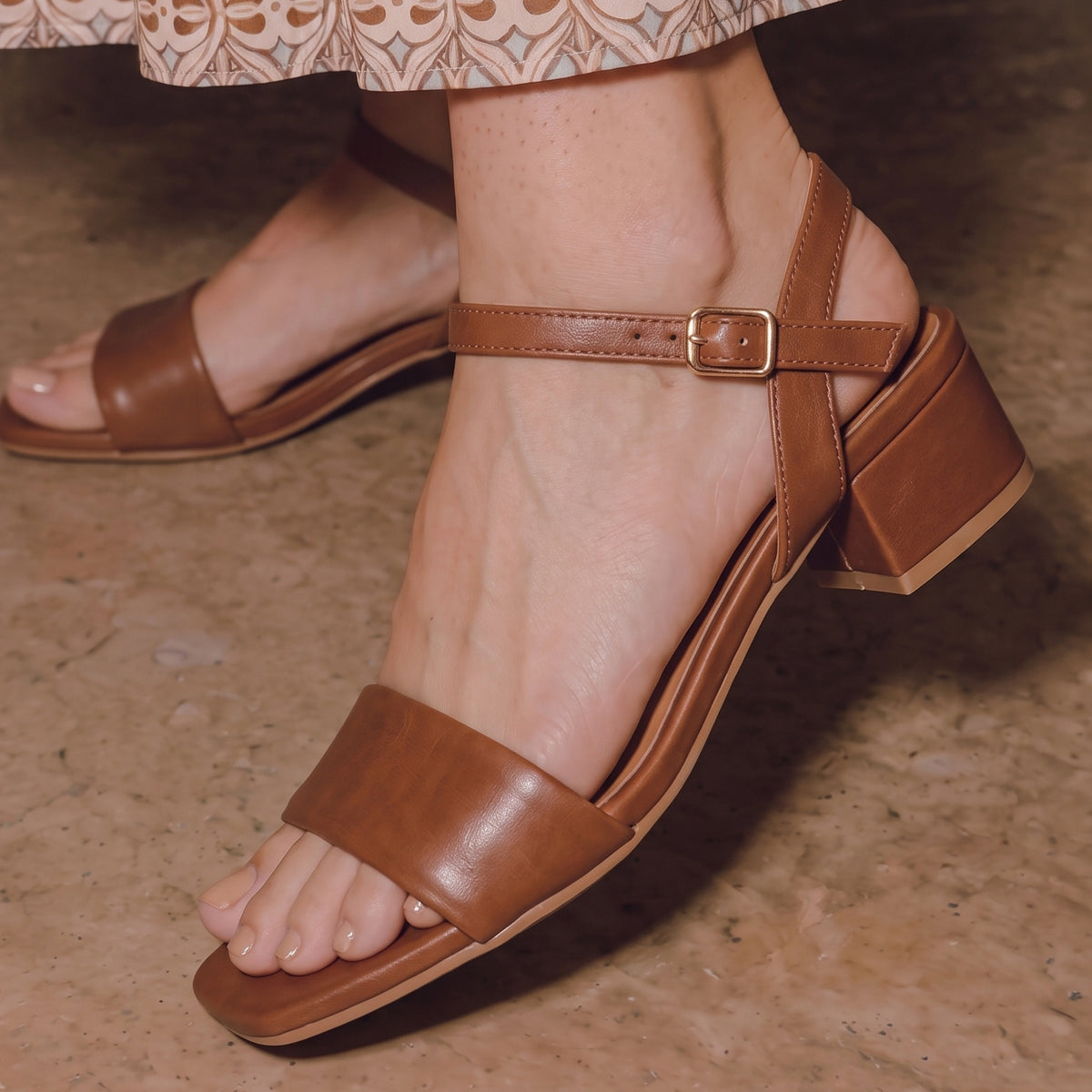 Tan single strap Sandals