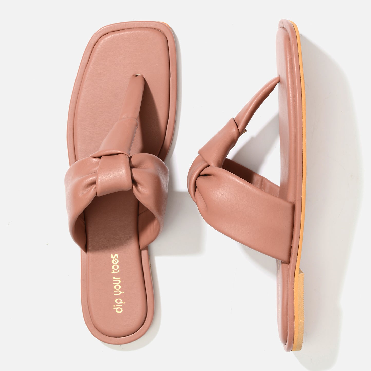 Blush puffy Knotted flats
