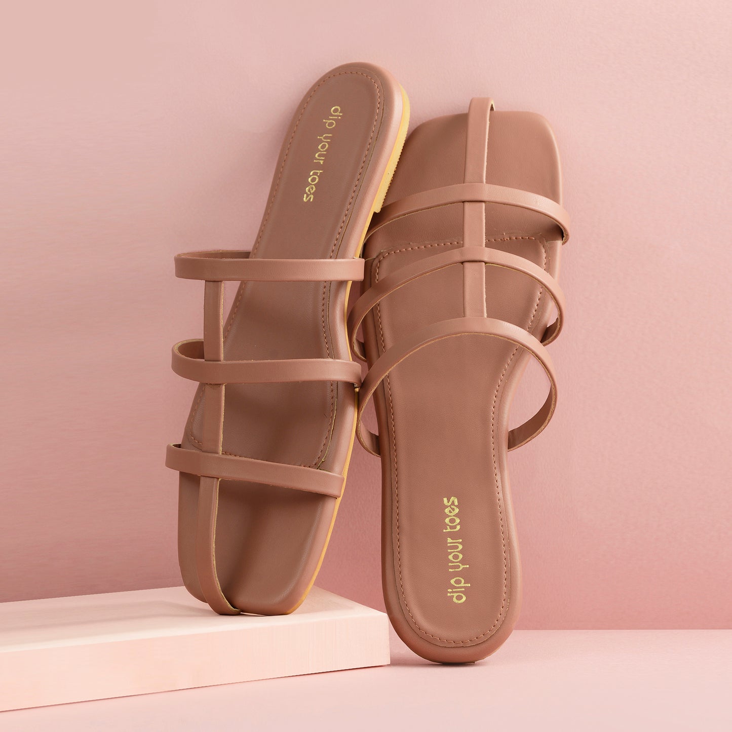 Rosewood Strappy square toe flats