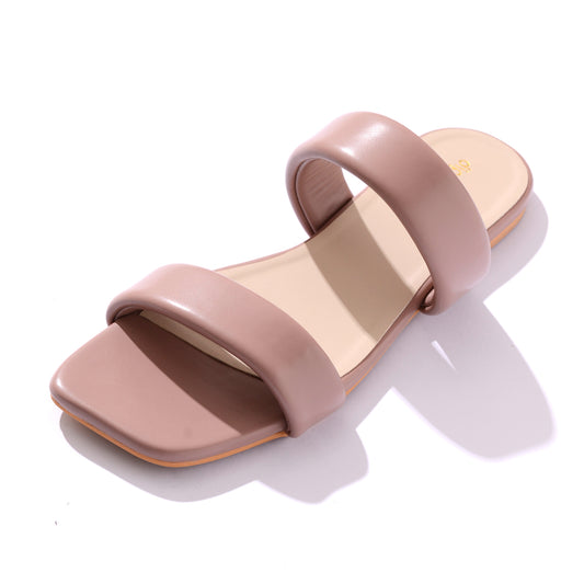 Lavender Puff Strap Flats