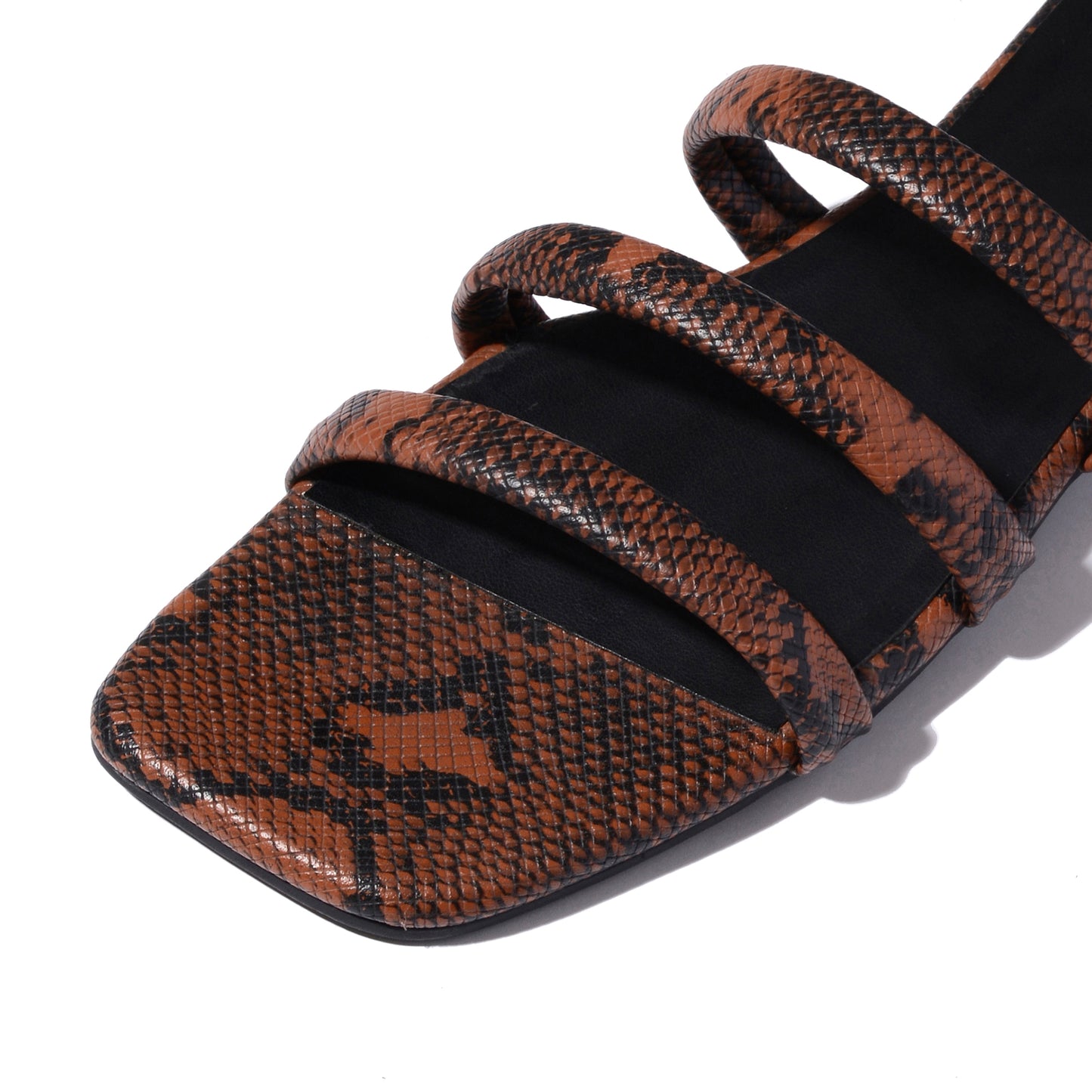Brown and Black Snake Print Flats