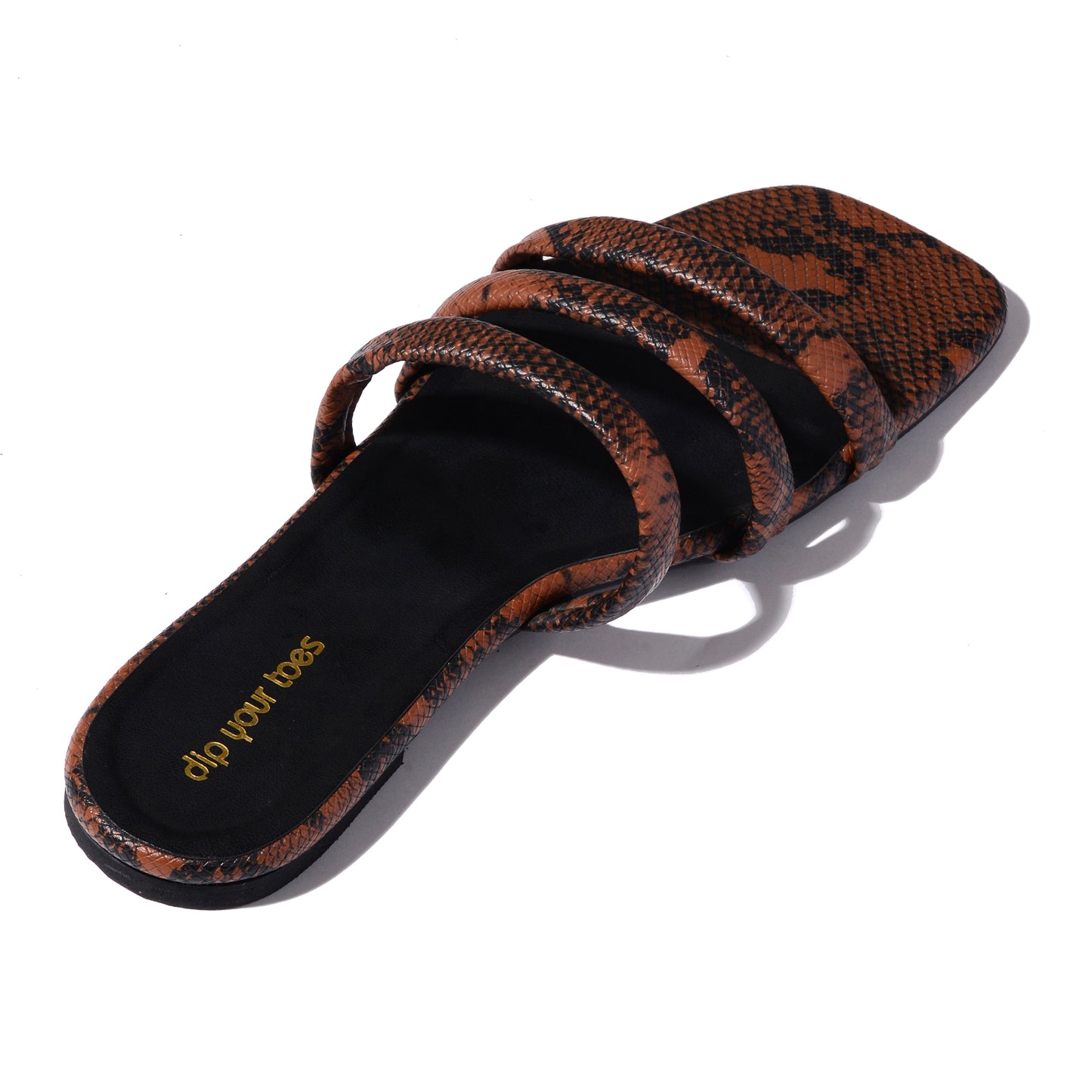 Brown and Black Snake Print Flats
