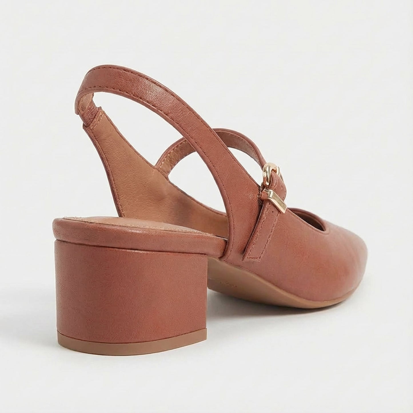 Tan Pointed-Toe Slingback Heels