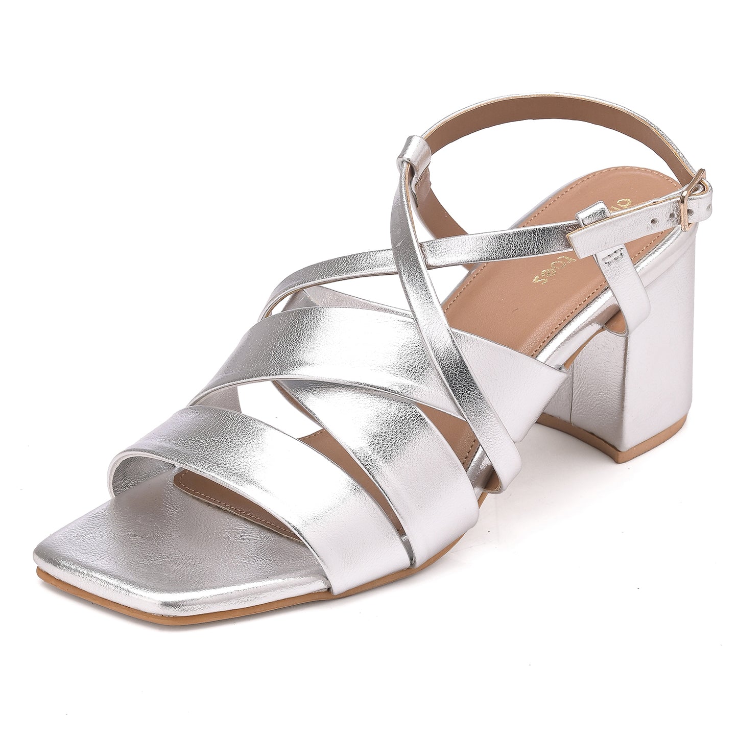 Silver Strap-Up Sandals