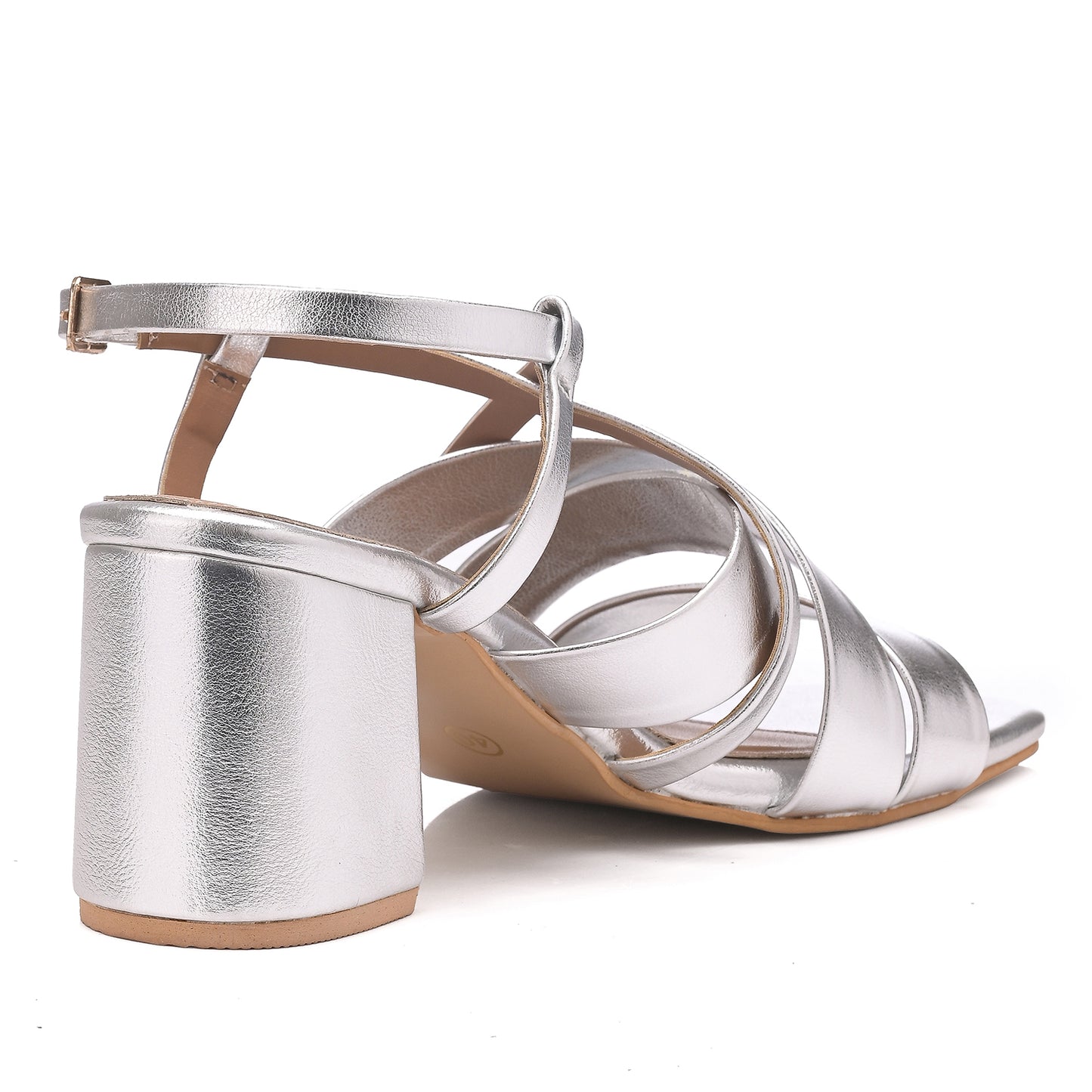 Silver Strap-Up Sandals