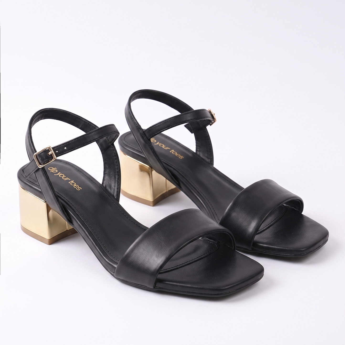 Black single strap Sandals