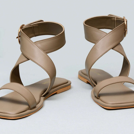 Sage cross strap sandals