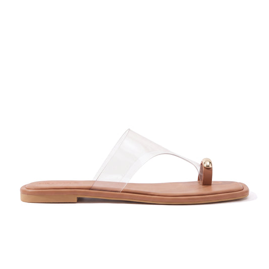 Tan Toe Ring Detail flats