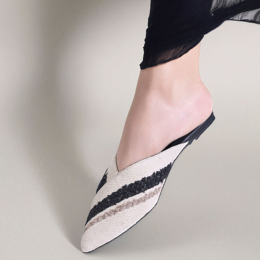 Mono Stripe Mules
