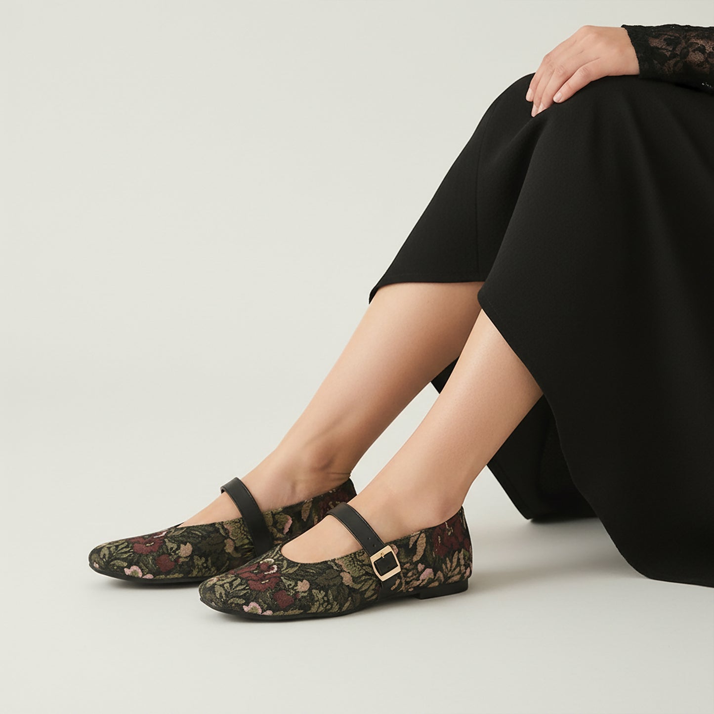 Wildflower Square Toe Mary Jane Flats